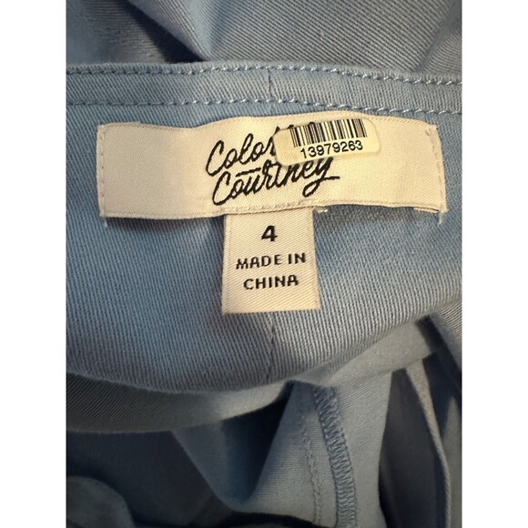 COLOR ME COURTNEY Alle Blue Canvas Utility Dress Women's SIZE 4 - Picture 8 of 13